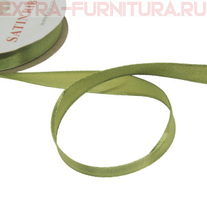 Лента атласная 12 мм цв. 137 хаки рул. 27,42м