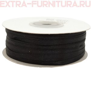 Лента атласная  3 мм  цв. черный рул. 100м