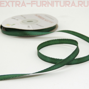 Лента атласная  6 мм  цв.119 изумруд рул. 27,42м