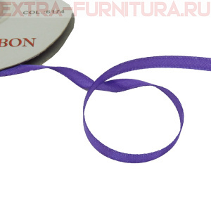 Лента атласная  6 мм  цв.174 фиолетовый рул. 27,42м