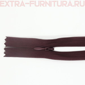 Молния потайная  № 3, 20 см, цв. 179 т. бордо п/э пл.9,3 гр/м