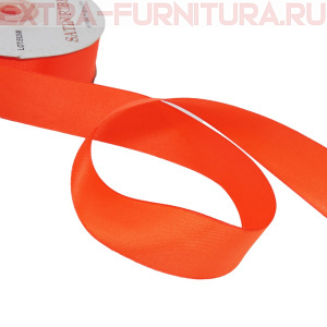 Лента атласная 24 мм цв 077 ярко-оранжевый рул. 27,42м