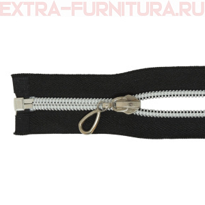 Молния спираль декор Т7 60см цв.черный/серебро