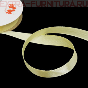 Лента атласная 12 мм цв. 013 светло-желтый рул. 27,42м