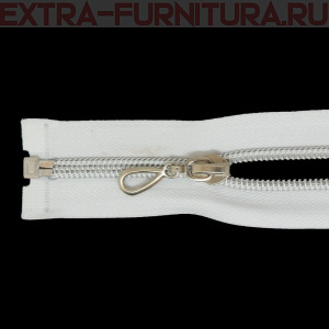 Молния спираль декор Т7 40см цв.белый/серебро