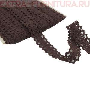 Тесьма вязаная арт.TBY-6307-1 шир.20мм, цв.27 коричневый, уп.10м