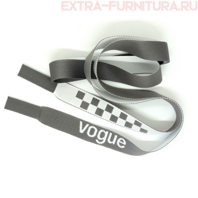 Шнурки плоские 130см, шир.19мм, Vogue+шахматка, цв.серый