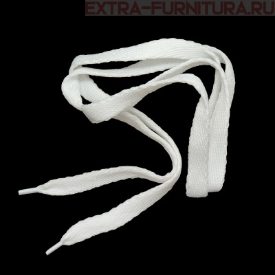 Шнурки плоские 120см, шир.15мм,  цв.белый