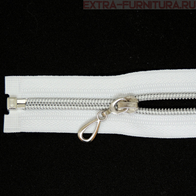 Молния спираль декор Т5 70см цв.белый/серебро MaxZipper*