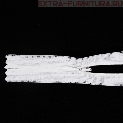 Молния потайная № 3, 75см, цв. 101 белый п/э пл.9,3 гр/м