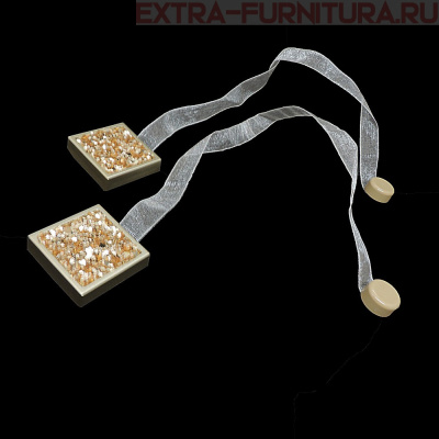 Магнитные клипсы "Квадро Люкс Монисто" с лентой, цв. №6, пара