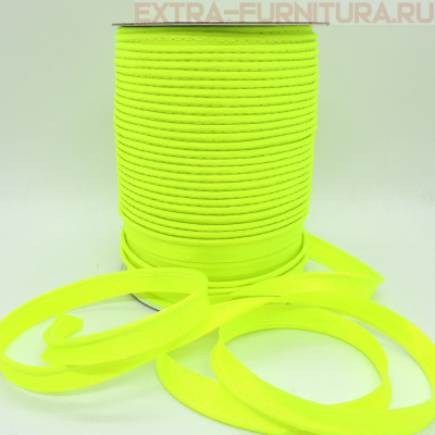 Кант атласный 12 мм, 72 ярда, цв. 056 зеленый неон ЕВРО
